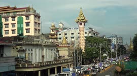 Yangon in Myanmar street scenes