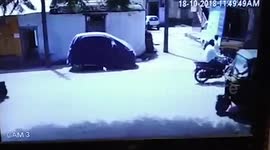 Biker almost crushed after huge branch falls from tree