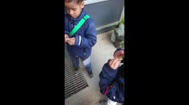 Cruel kids trick candy