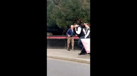 Man dancing on Busy London street