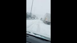 Traffic jamed by beast from east