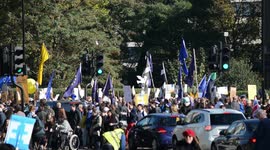 People's Vote Demonstrators Gather In Central London & Block Traffic