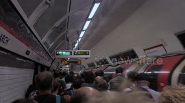 Crowded Tube Station before the People's Voice March