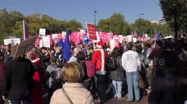Thousands assembly at Park lane march to Parliament Square. March for the Future - People's Vote and March for a Final Say - Brexit Deal Referendum Campaign on 20 October 2018.