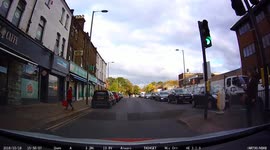 Man Walks in Road Baiting Driver
