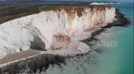 Cliff face collapse at Seaford Head in Sussex