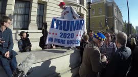 Pro Trump And Pro Brexit Supporters Troll Protestors