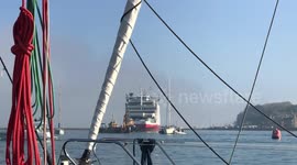 Ferry in Isle of Wight runs aground amid heavy fog