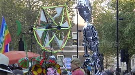 Reggie party at Downing street Brexit protesters having fun in Whitehall by Jim Connor 2018