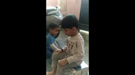 Playing children in home