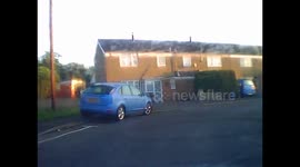 Blinded by the sun: Car crash dashcam footage