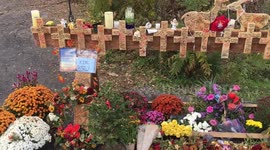 Schoharie NY limo accident site memorial - 20 dead - 10/2018 Upstate NY. Clip Shot 10/22/18 Limousine