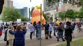 Newsflare Edit - Protesters at Trump Rally Houston TX Oct 22, 2018