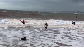 Surf’s up. Storm Callum Exmouth Uk