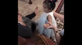 first time to see and touch a dog