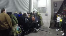 Fans peep through metal gates to catch glimpse of Jaden Smith after London performance