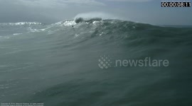Astonishing footage of a Portuguese surfer wiping out