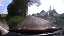 idiot vw driver almost causes head on crash