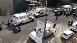 Police bomb squad remove suspect package outside CNN in New York City