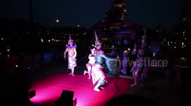 Traditional Thai dancers perform at restaurant