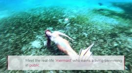 A woman who struggles to walk due to a painful autoimmune disease says her life was transformed after she became a full-time MERMAID