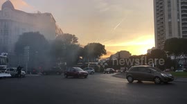 Police gather outside OM vs. Lazio