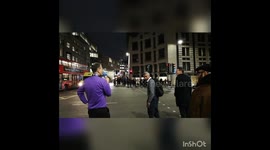 London's famous 'megaphone man' admonishes jaywalkers in Blackfriars