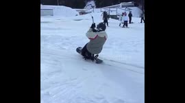 Snowboard lift fail