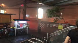 Sudden flash storm causes wind and strong rain