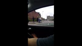 Police punches a youngster