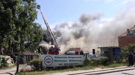 Giant fire in Gdansk, Poland