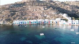 Aerial footage of Greek island of Milos