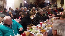 Christmas Eve meal for poor and homeless in Sopot, Poland