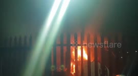 Eyewitness video shows flames engulf Leicester City owner's helicopter