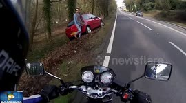 helping out stranded driver.