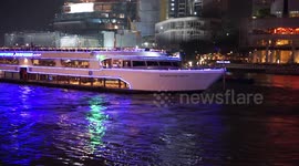 Night river cruise boat in Bangkok.