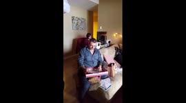 Man receives emotional birthday surprise from stepchildren