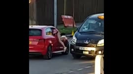 Disabled female fights on