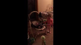 Big Sister pushes baby