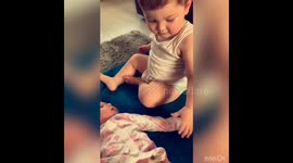 Cutest babies ever ( loving big brother )