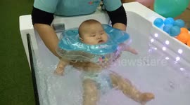 Cute Chubby Baby Relaxing at Spa