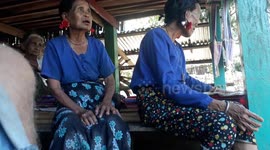 Tribal Tatooed Women of Western Mynamar talking