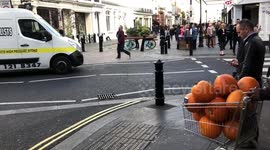 Men buy two trolleys of pumpkins