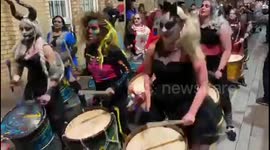 Liverpool holds 'zombified' Halloween Samba parade