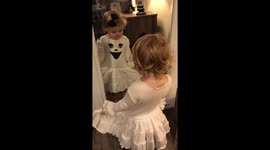 Little girls reaction to her costume