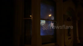 Scary trick or treat Halloween window