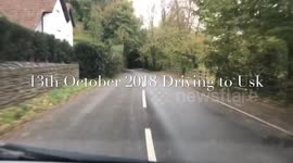 13th October 2018 River Usk breaks it’s banks and floods the road