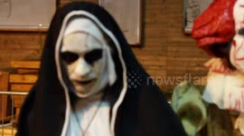 Pennywise the Clown and the Nun prowl Notting Hill on Halloween