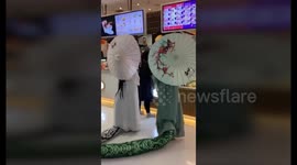 Half-snake, half-human Halloween costume scares shoppers at Beijing mall