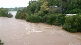 Tywi in flood at Llandeilo